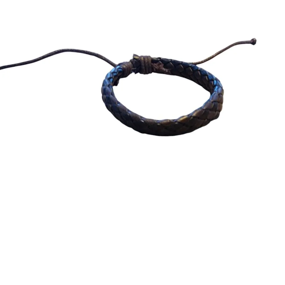 Boho Two Tone Braided Leather Bracelet